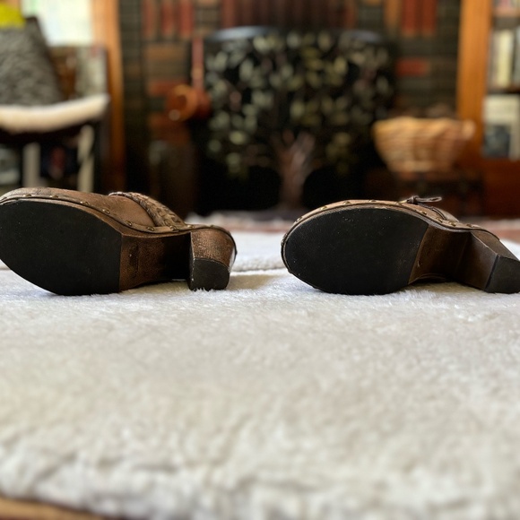 Brown leather clogs size 37 - Picture 3 of 3